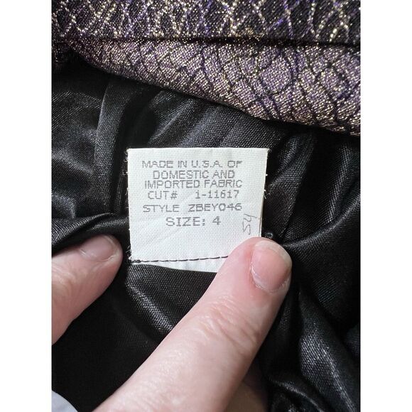 Gorgeous David Meister Metallic Textured Cocktail Evening Dress Size 5 EUC! - Picture 7 of 7